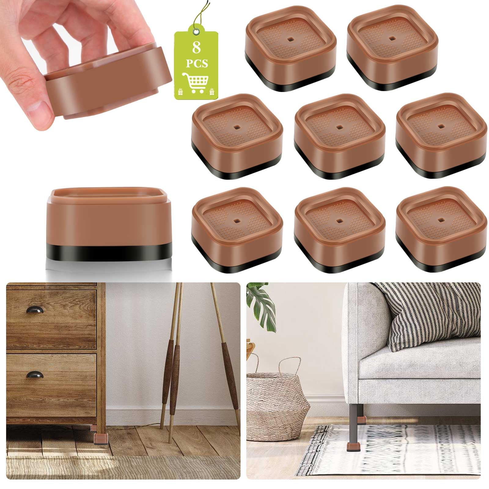 Yookwutar 8 Pack Furniture Risers 1 Inch, Adjustable Bed Risers Heavy Duty For Table Desk Couch Chair Sofa Cabinet Bed Legs Dorm