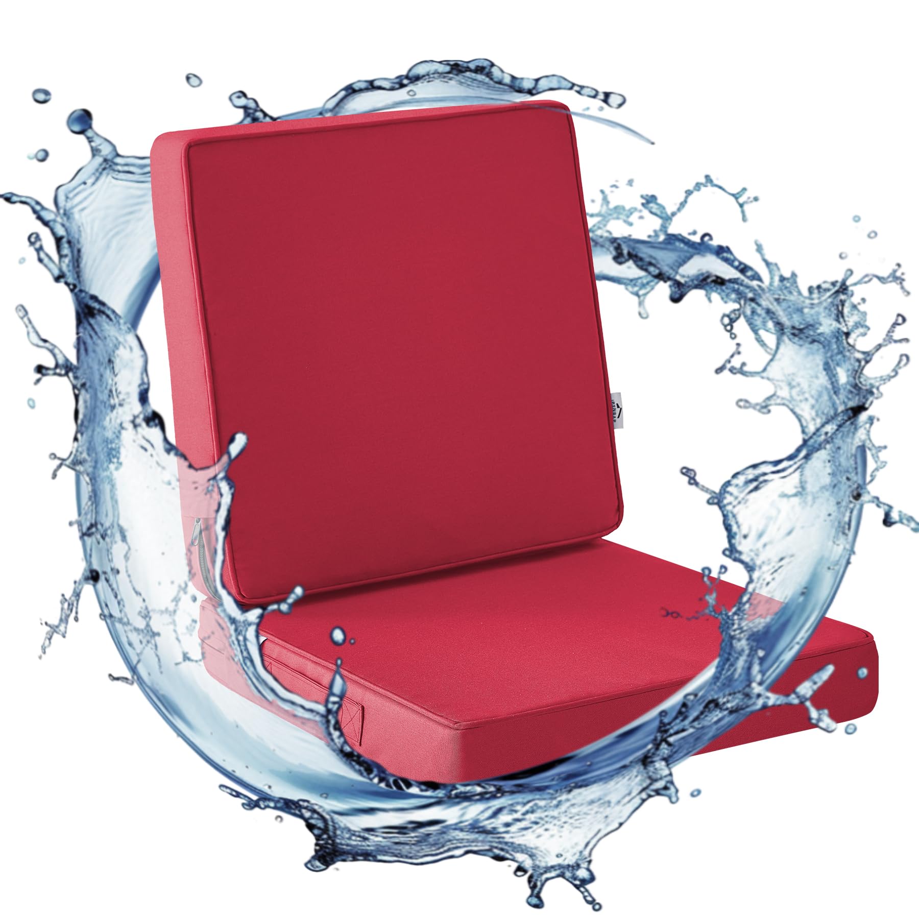Ipynbap Outdoor Chair Cushion Set 24 X 24 X 4 Inch, Waterproof & Fade Resistant Patio Furniture Cushions, Deep Seat & Back Cushi
