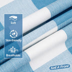 Carrie Home Light Blue And White Buffalo Check Plaid Lumbar Pillow Covers 12X20 Set Of 2, Light Blue Checkered Summer Outdoor Lu