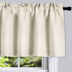 Donren 2 Panels Cream Beige Curtain Valances For Kitchen 42 X 15 Inches Long Room Darkening Rod Pocket Valances