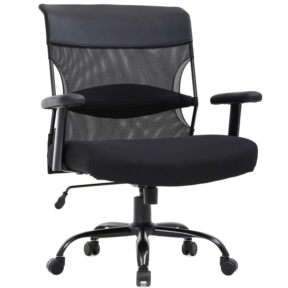 BestMassage Big and Tall Office Chair 400lbs Wide Seat Desk Chair Ergonomic Computer Chair Task Rolling Swivel Chair with Lumbar