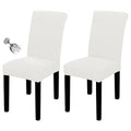 Easy-Going 100% Waterproof Dining Room Chair Cover Set Of 2, Stretch Jacquard Parson Chair Slipcover Removable Washable Chair Protector For Home, Restaurant, Banquet (Xlarge, Cream)
