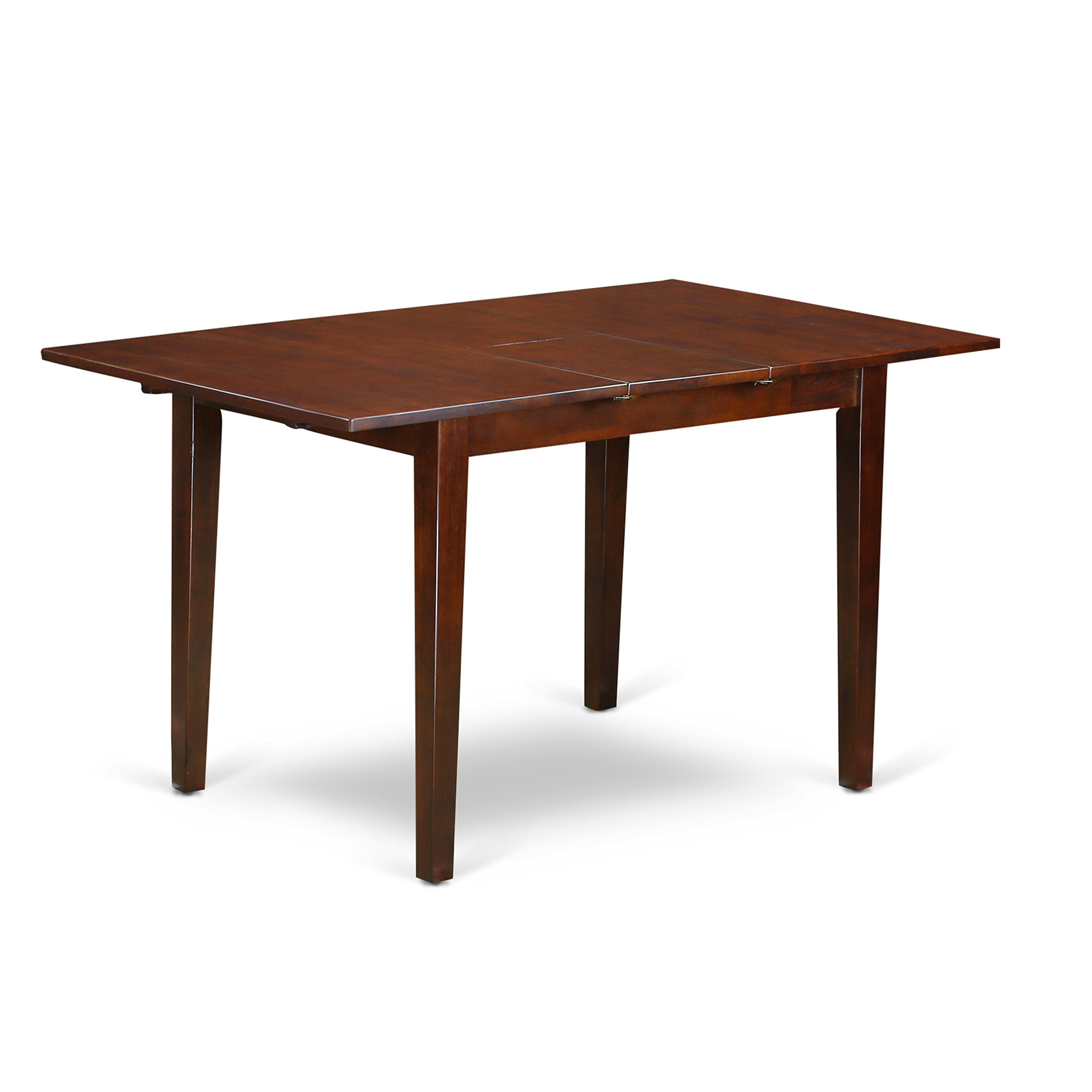 East West Furniture NOCA5-MAH-LC 5 Piece Dining Room Furniture Set Includes a Rectangle Kitchen Table with Butterfly Leaf and 4 Faux Leather Upholstered Chairs, 32x54 Inch, Mahogany