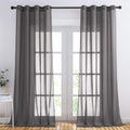 STITCHNEST Linen Textured Sheer Curtains, Semi Transparent & Light Filtering Door Curtains with Tieback and Eyelets, Pack of 1 (