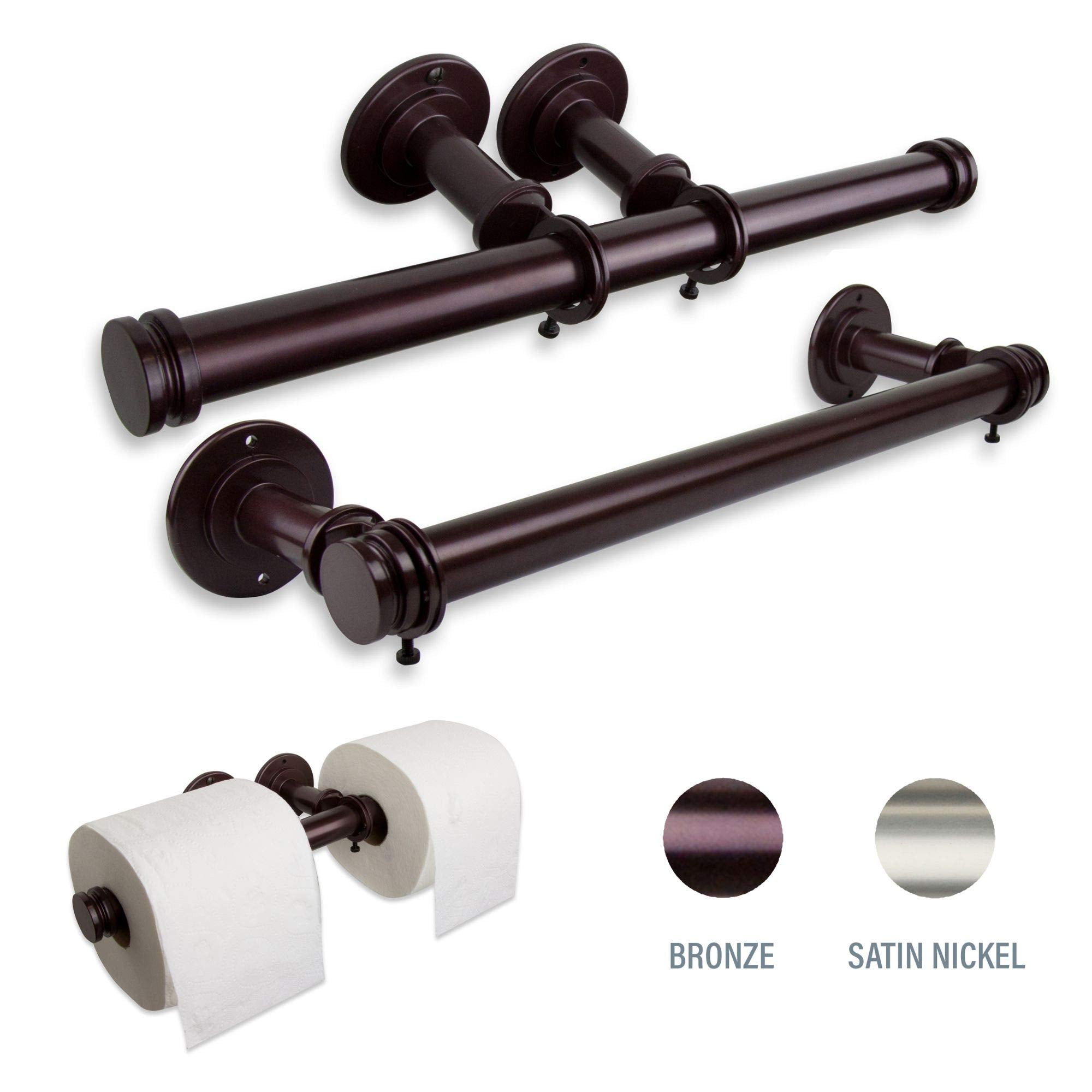 15 Bronze Contemporary Double Toilet Paper Holder