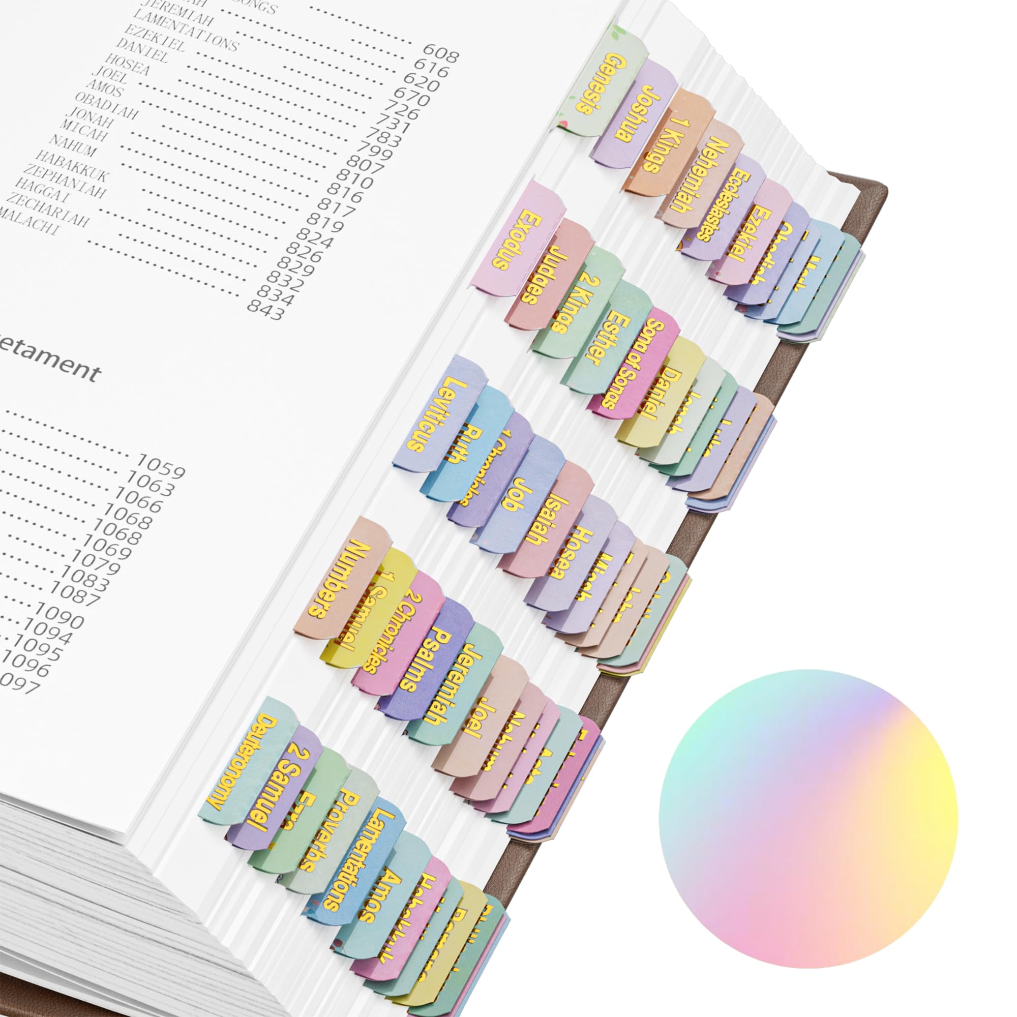 SURDOCA 180 Bible Tabs (2 Sets), Includes Catholic Tabs, Gold Foil Laminated Bible Index Stickers, Bible Study Supplies for Wome