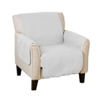 Great Bay Home Medallion Stitched Solid Furniture Protector Stain Resistant Durable Furniture Protector Elenor Collection (Chair, White/Sand)