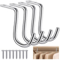 Gisafai 4 Pcs Closet Rod Center Supports 11/2 Inch Metal Brackets, Silver