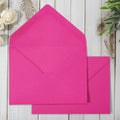 Whaline 50Pcs A7 Invitation Envelopes Set Hot Pink Greeting Card Envelopes V-Flap Envelopes Gift Card Sleeves For Valentine'S Da