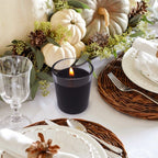 Set Of 12 Black Votive Candles For Halloween Pumpkin, Clear Glass Filled Unscented Soy Wax Candle For Dinner, Parties, Home Deco