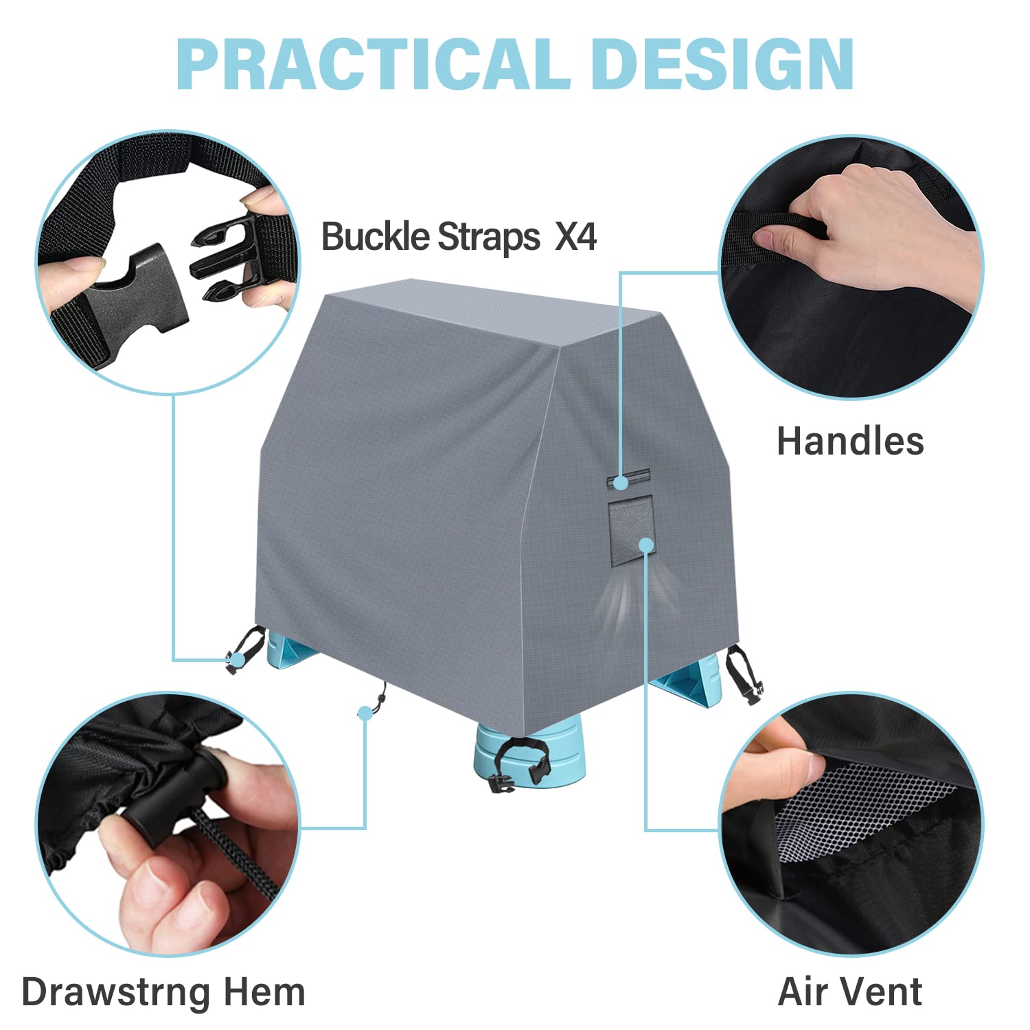 Kovshuiwe Kids Water Table Cover Fit Step2 Rain Showers Splash Pond Water Table, 420D Waterproof Dust Proof Anti-Uv Outdoor Toys Cover-Cover Only