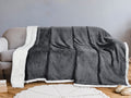 Tirrinia Sherpa Throw Plush Blanket Grey Throw Twin Size 60Inch X 80Inch Bedding Fleece Reversible Blanket For Bed And Couch, Su