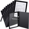 Yeaqee 25 Pcs Clear Report Covers With Clip Sliding Bar Locking Report Folder Cover Plastic Presentation Folders Binder Portfoli