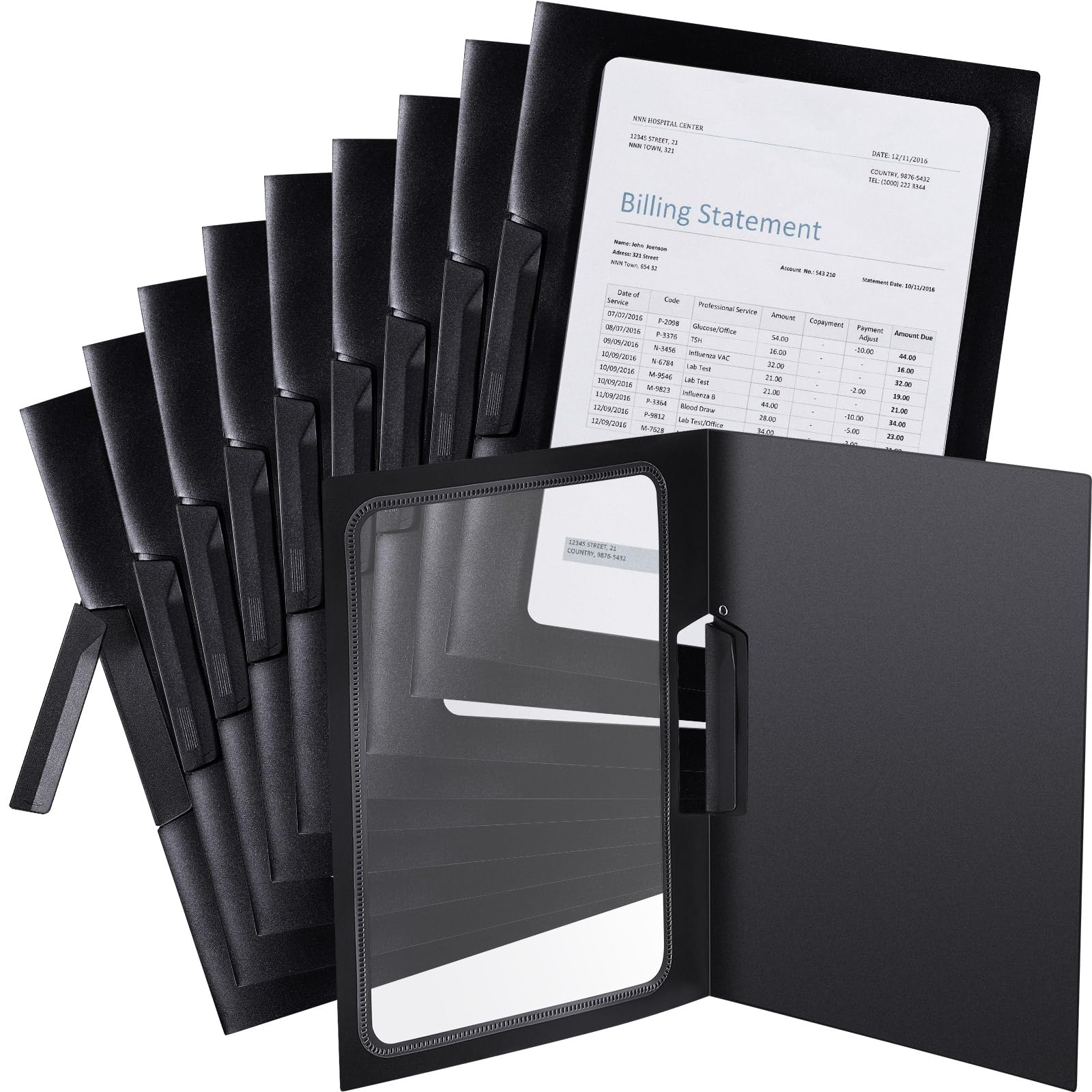 Yeaqee 25 Pcs Clear Report Covers With Clip Sliding Bar Locking Report Folder Cover Plastic Presentation Folders Binder Portfoli
