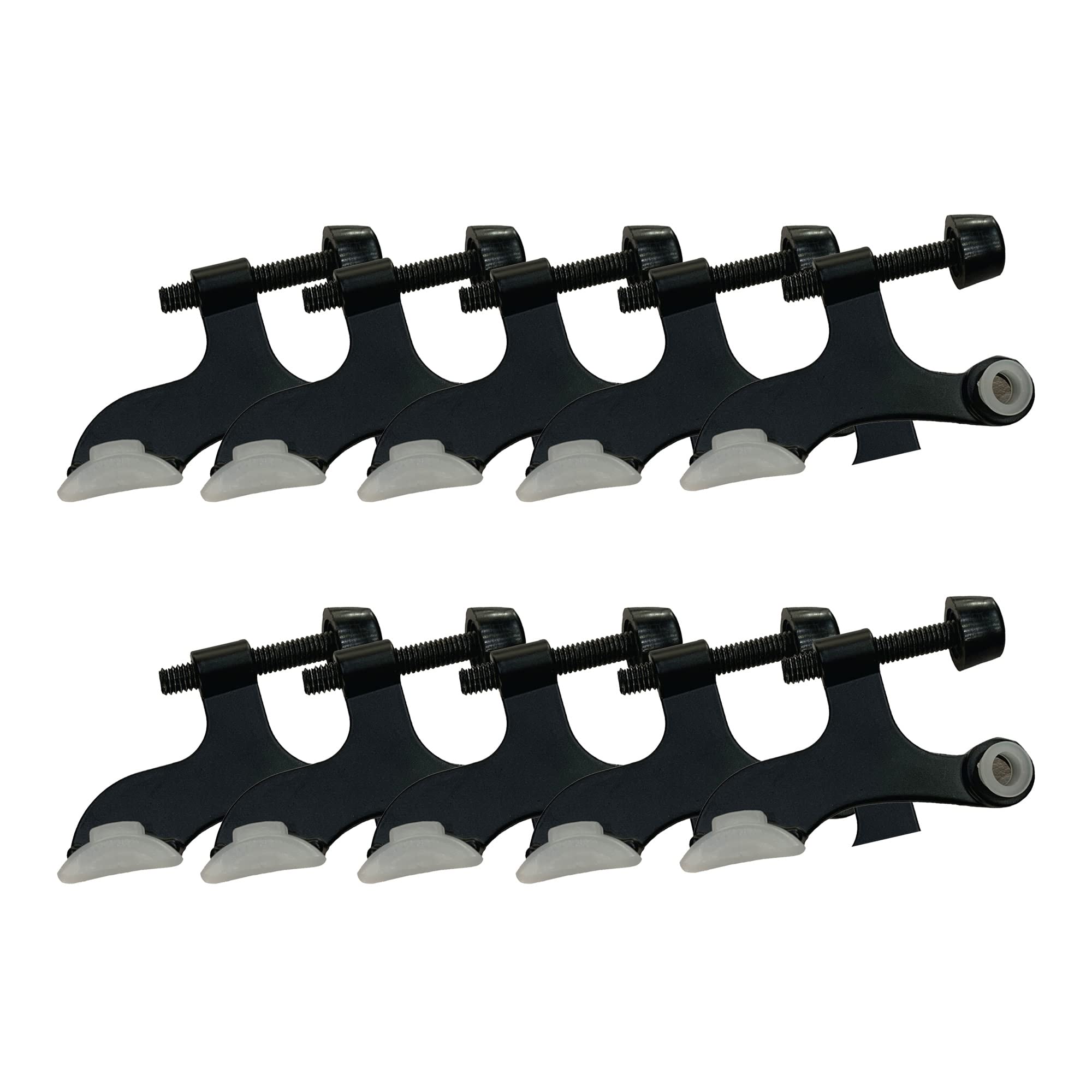 Hollow Core Hinge Pin Door Stop Wall Protector With Rubber Tip, Design House Matte Black Adjustable Door Stoppers, 10-Pack, 1891