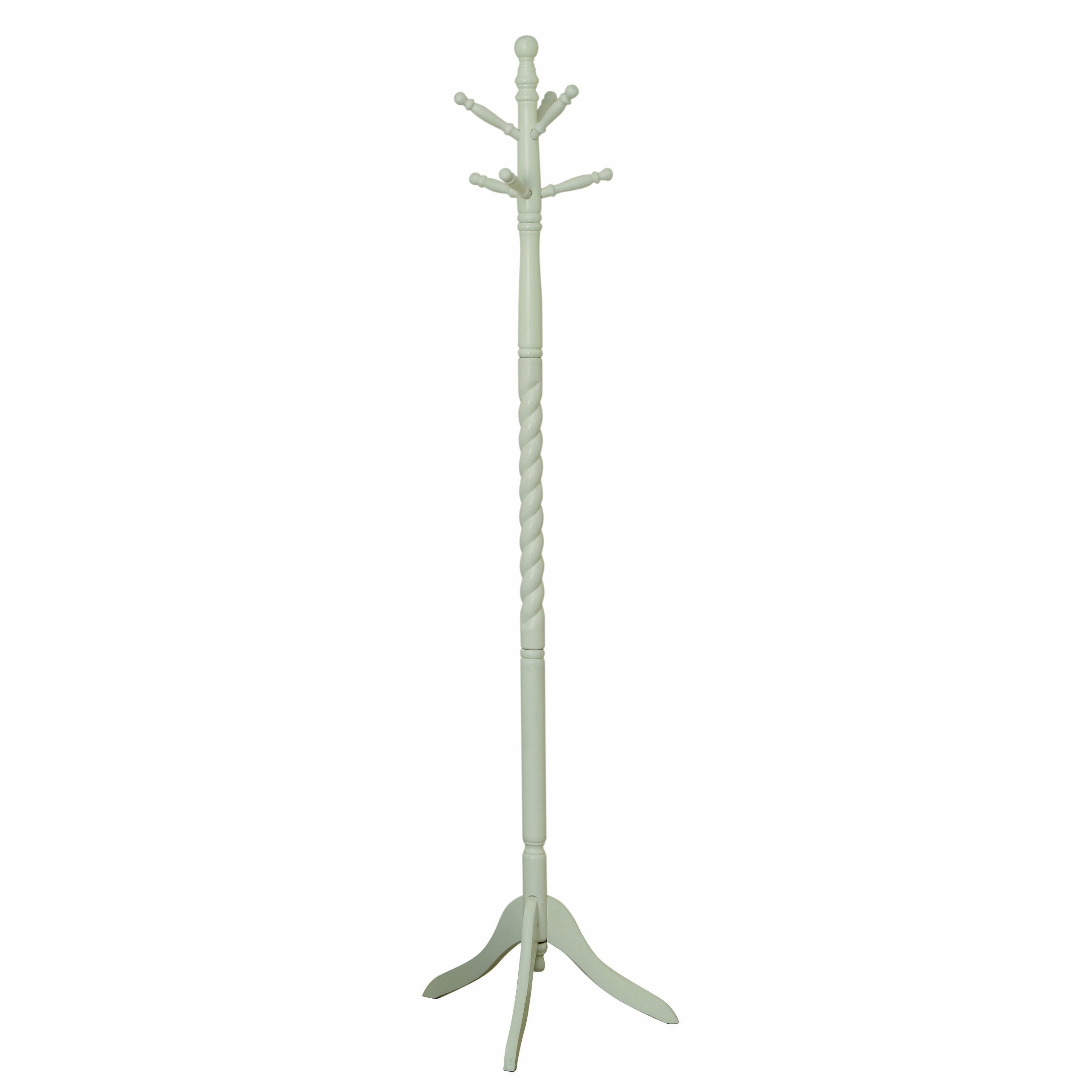 Monarch Specialties 3057, Hall Tree, Free Standing, 6 Hooks, Entryway, 72' H, Bedroom, Wood, Contemporary, Modern Coat Rack, 20' L x 20' W x 71.75' H, Antique White