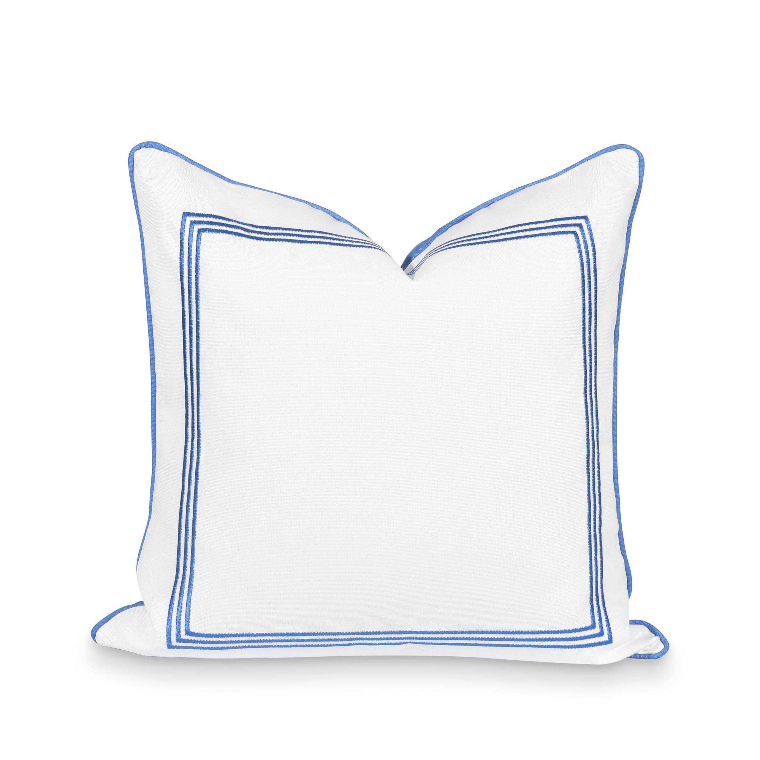 Hofdeco Premium Coastal Patio Indoor Outdoor Pillow Cover Only, 20'X20' Water Repellent For Backyard, Couch, Cornflower Blue E