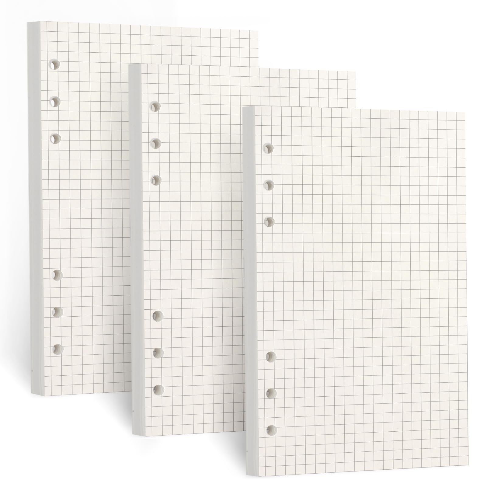 A6 Refill Paper, [3 Pack] Toplive 100Gsm Thick Refillable Paper 6 Hole Filler Inserts Loose Leaf Paper 135 Sheets (270 Pages) Fo