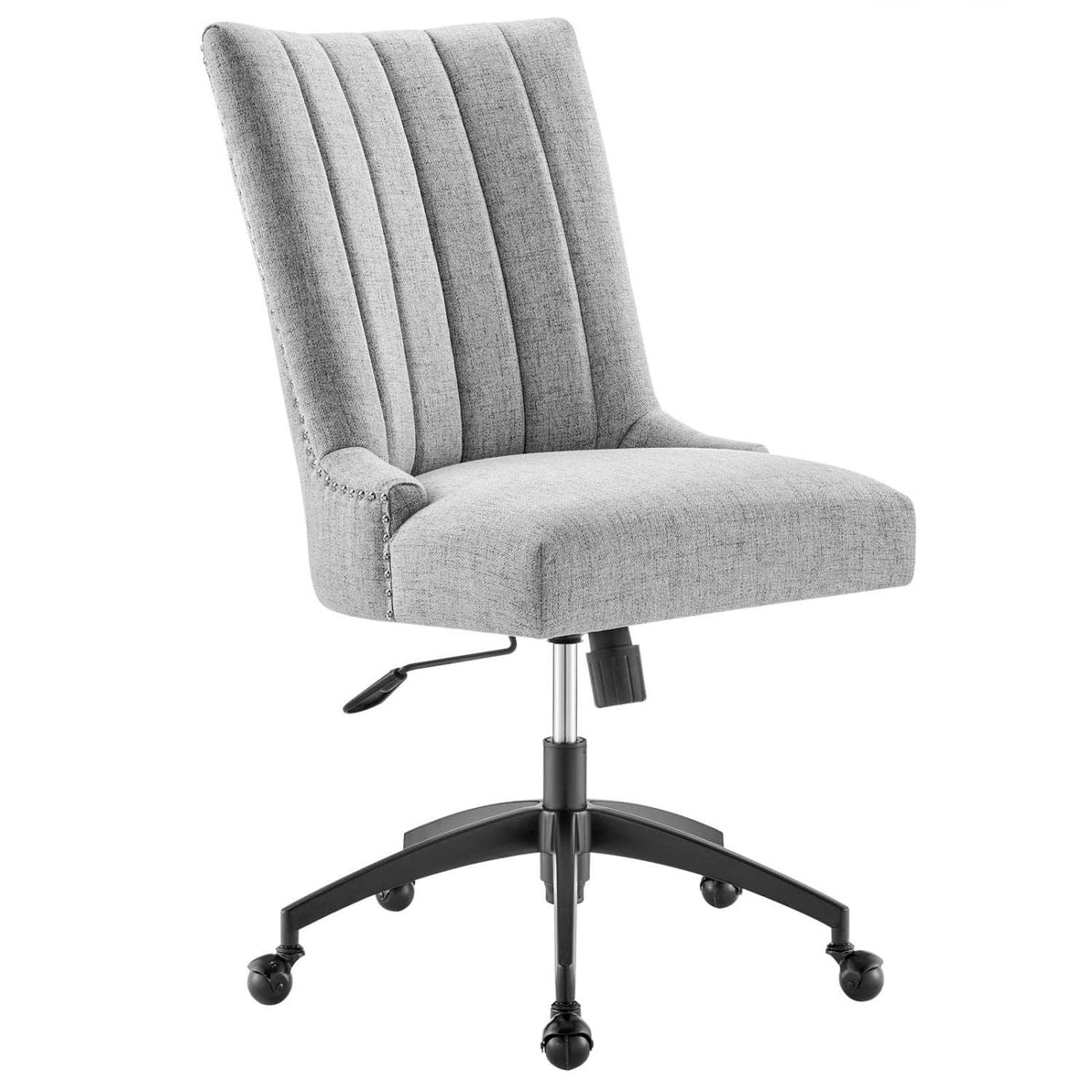 Modway EEI-4576-BLK-LGR Empower Channel Tufted Fabric Office Chair, Black Light Gray