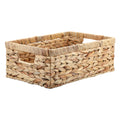 GUSHBIN Wicker Basket for Shelf Water Hyacinth Storage Bin,13.8 x9.3 x5