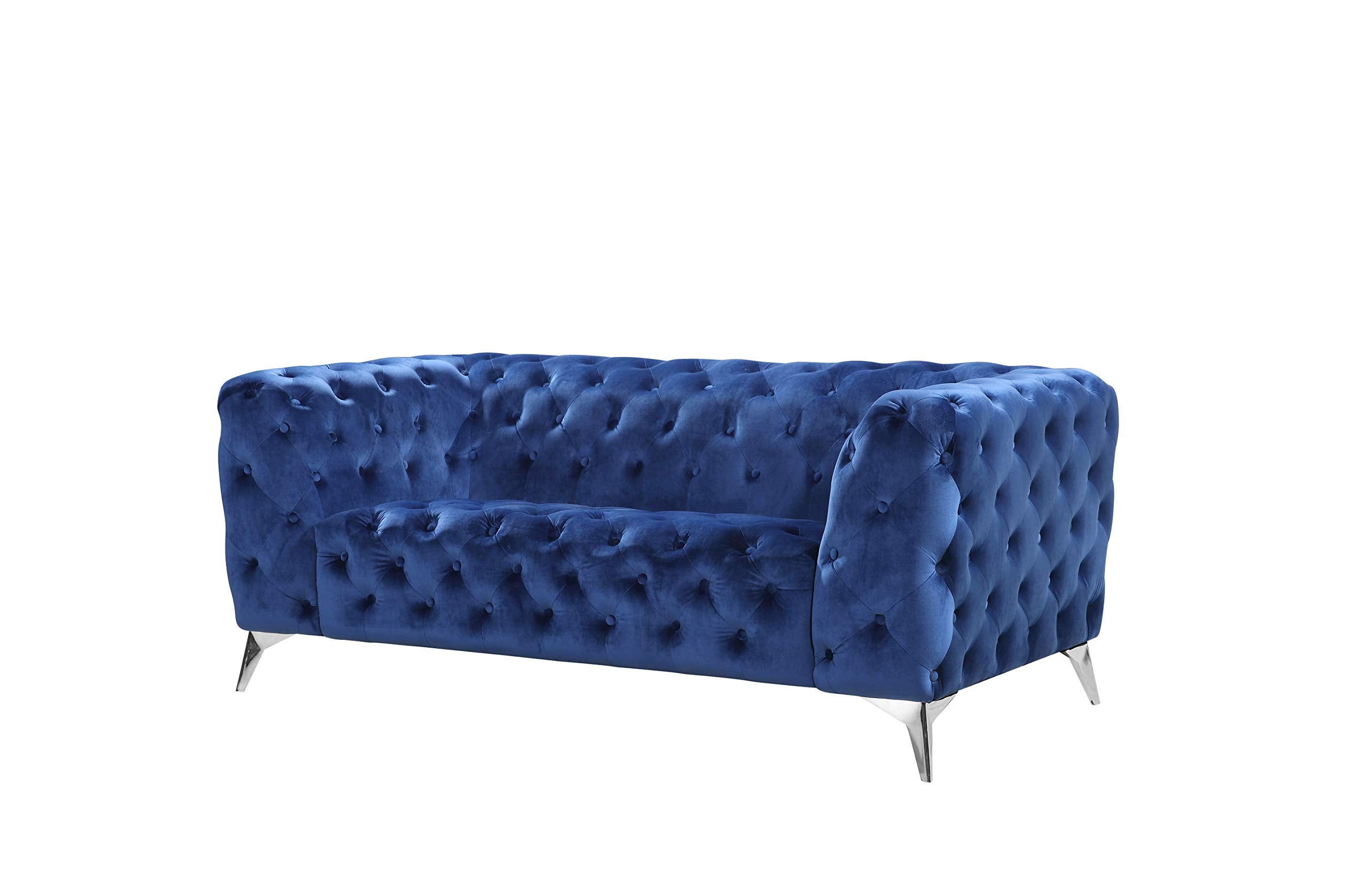Best Quality Furniture Loveseat Only, Navy Blue