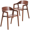 Rivo Collection Elegant Dining Chair in Dark Brown Wood - Set of 2