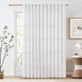Jinchan White Linen Blend Curtain 84 Inch Lengthfor Living Room Extra Wide For Room Divider Curtain Rustic Farmhouse Curtain Rod Pocket Light Filtering Bedroom Window Curtain 1 Panel Off White
