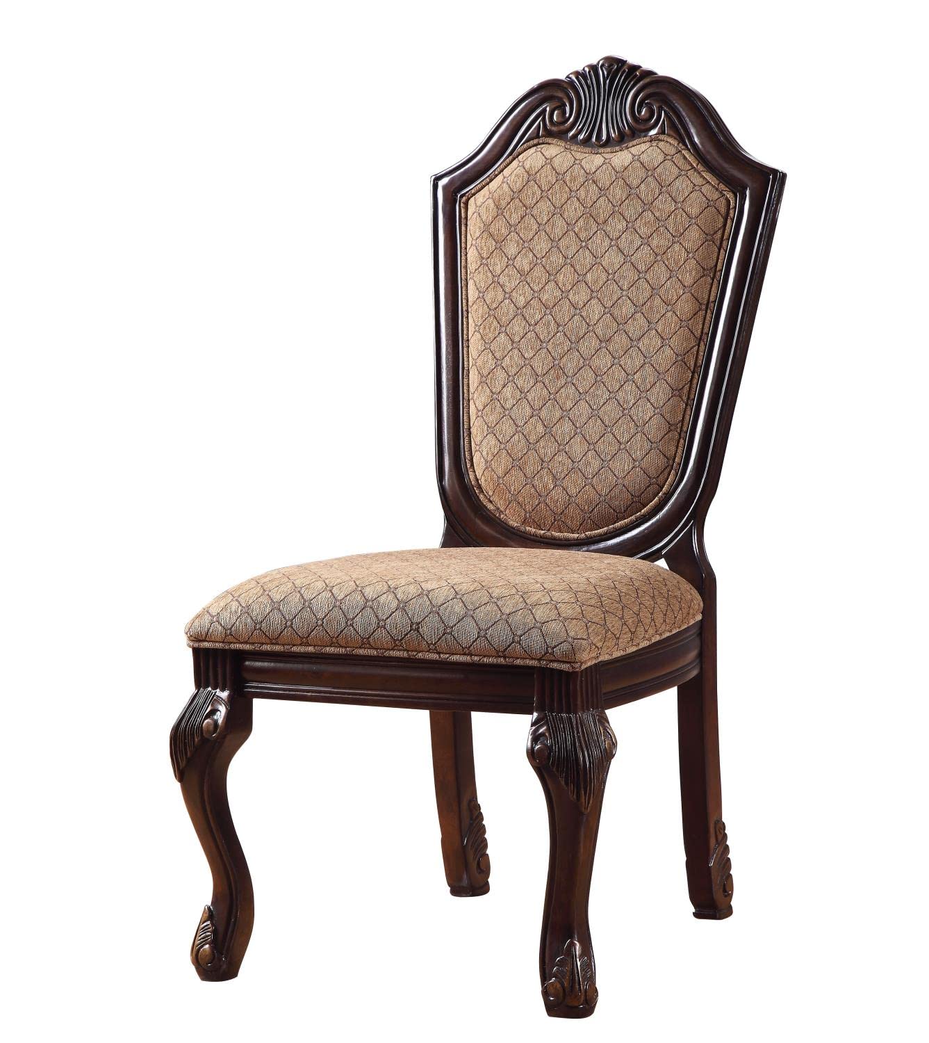 Acme Furniture Chateau De Ville Side Chair (Set-2) in Fabric & Espresso