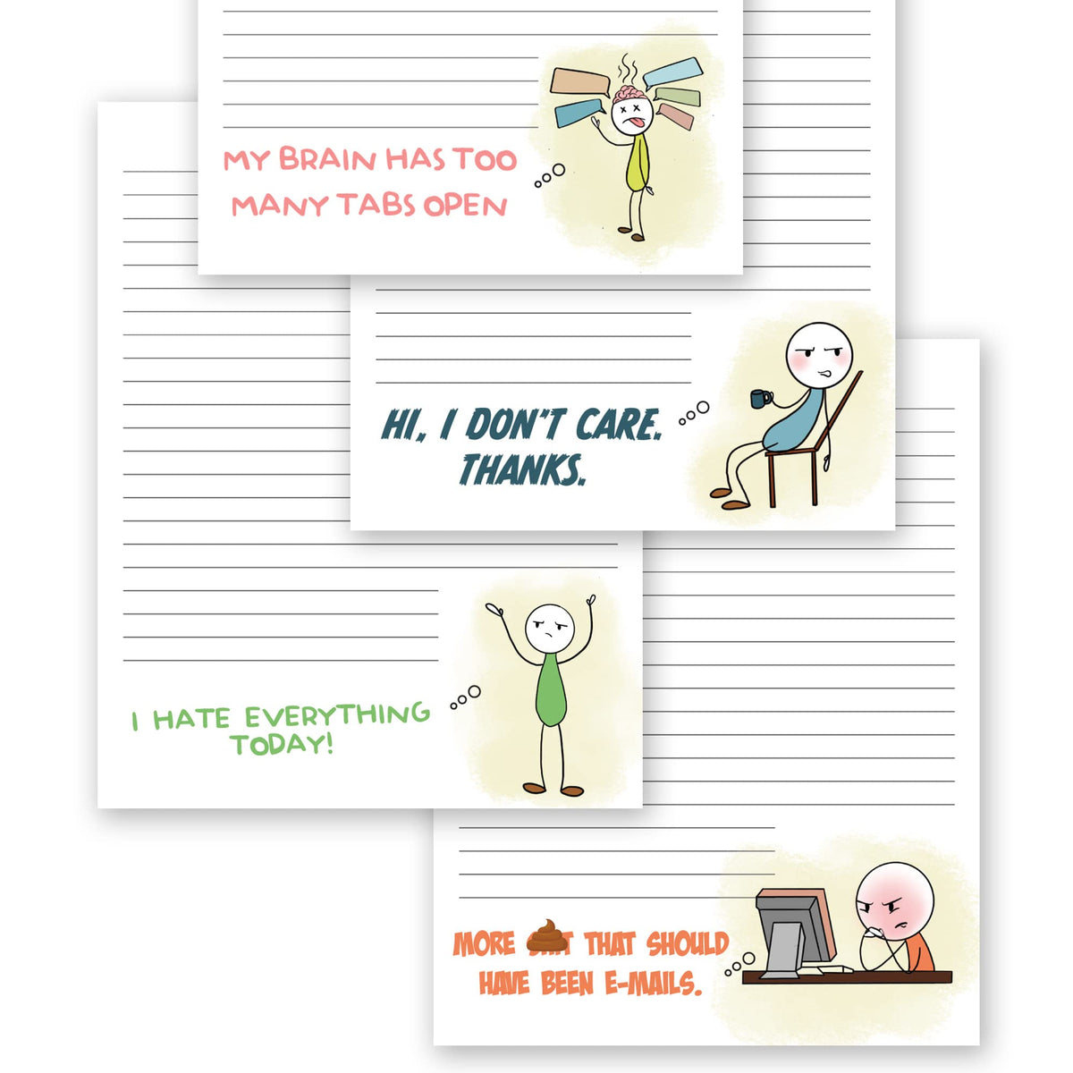Zicoto Super Funny Notepads - Hilarious Office Gift For Your Women Coworkers - Set Of 4 Office Supplies Memo Pads W/ 4 Assorted