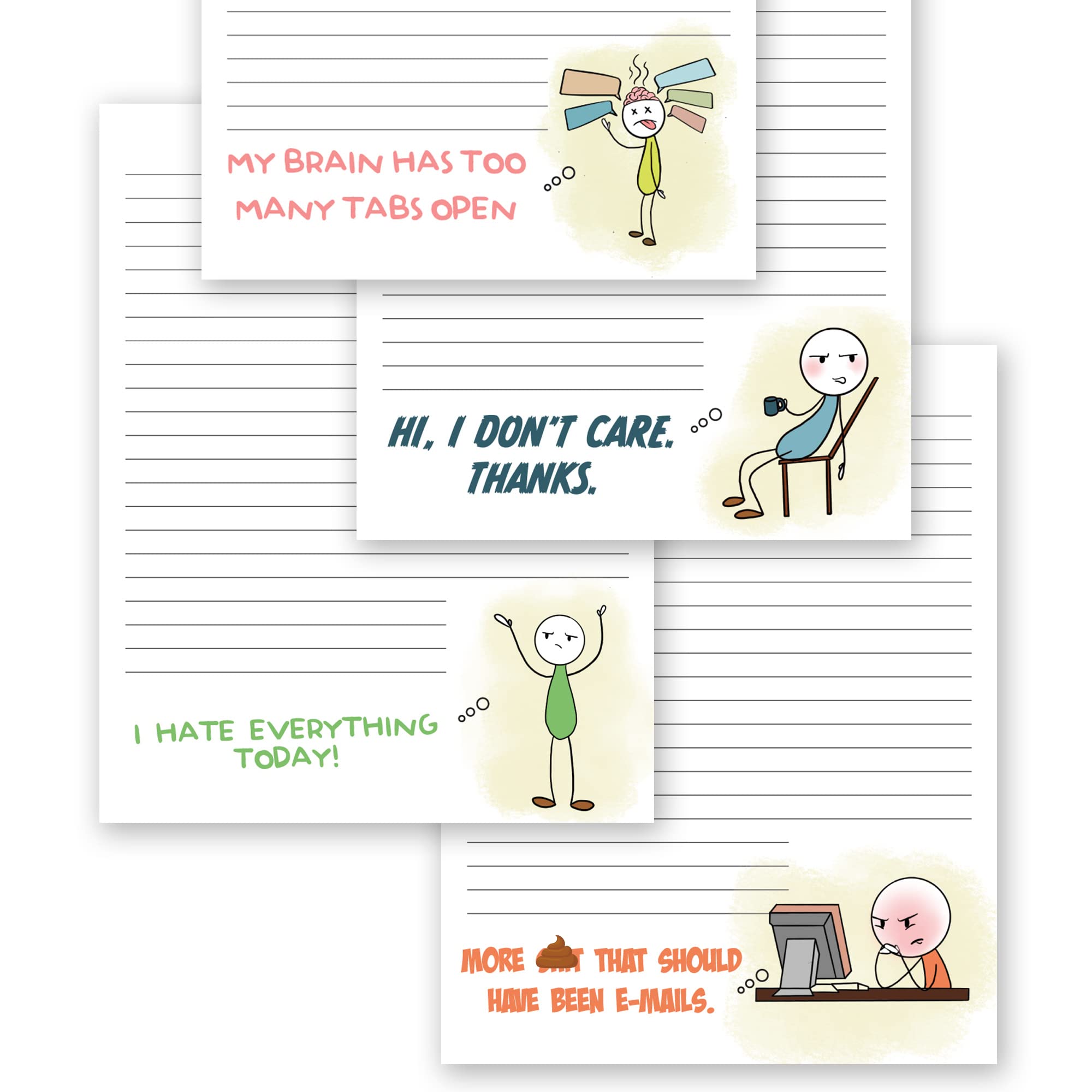 Zicoto Super Funny Notepads - Hilarious Office Gift For Your Women Coworkers - Set Of 4 Office Supplies Memo Pads W/ 4 Assorted