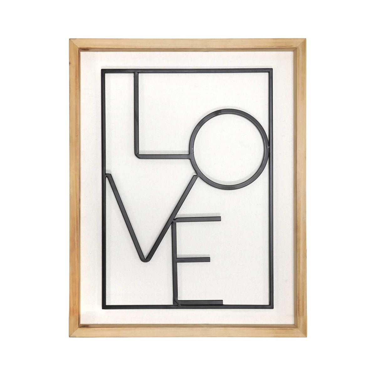 HomeRoots Metal Love On White Framed Wall Art