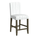 HomePop Curved Back 24 Barstool - Dove Gray Stripe