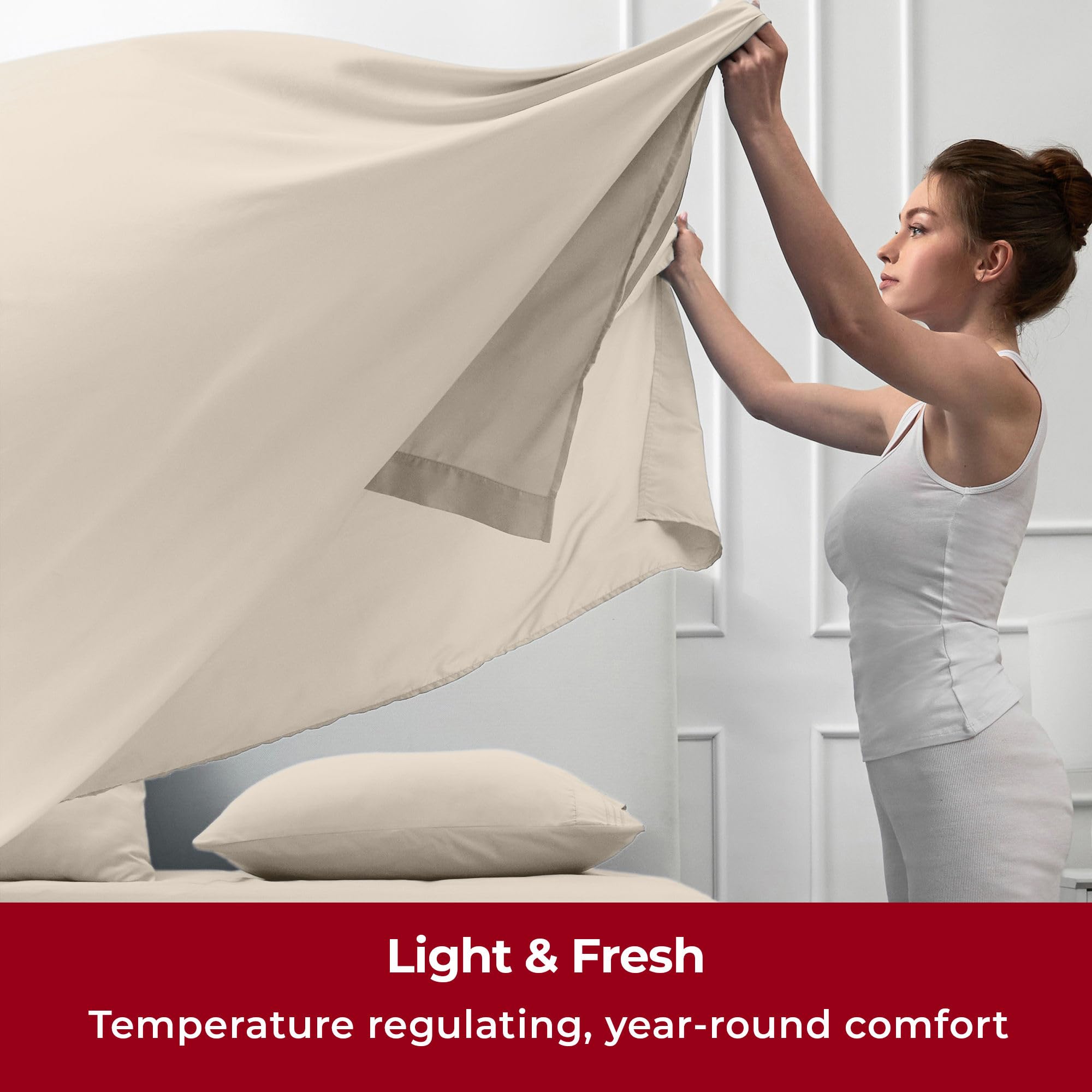 Mellanni Twin Sheet Set - 4-Piece Iconic Collection Bedding - Thumbnail 5