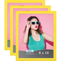 Icona Bay 8x10 Picture Frames (Yellow, 3 Pack), Colored Solid Wood Scandinavian Style Frames for Photo, Pizzazz Collection