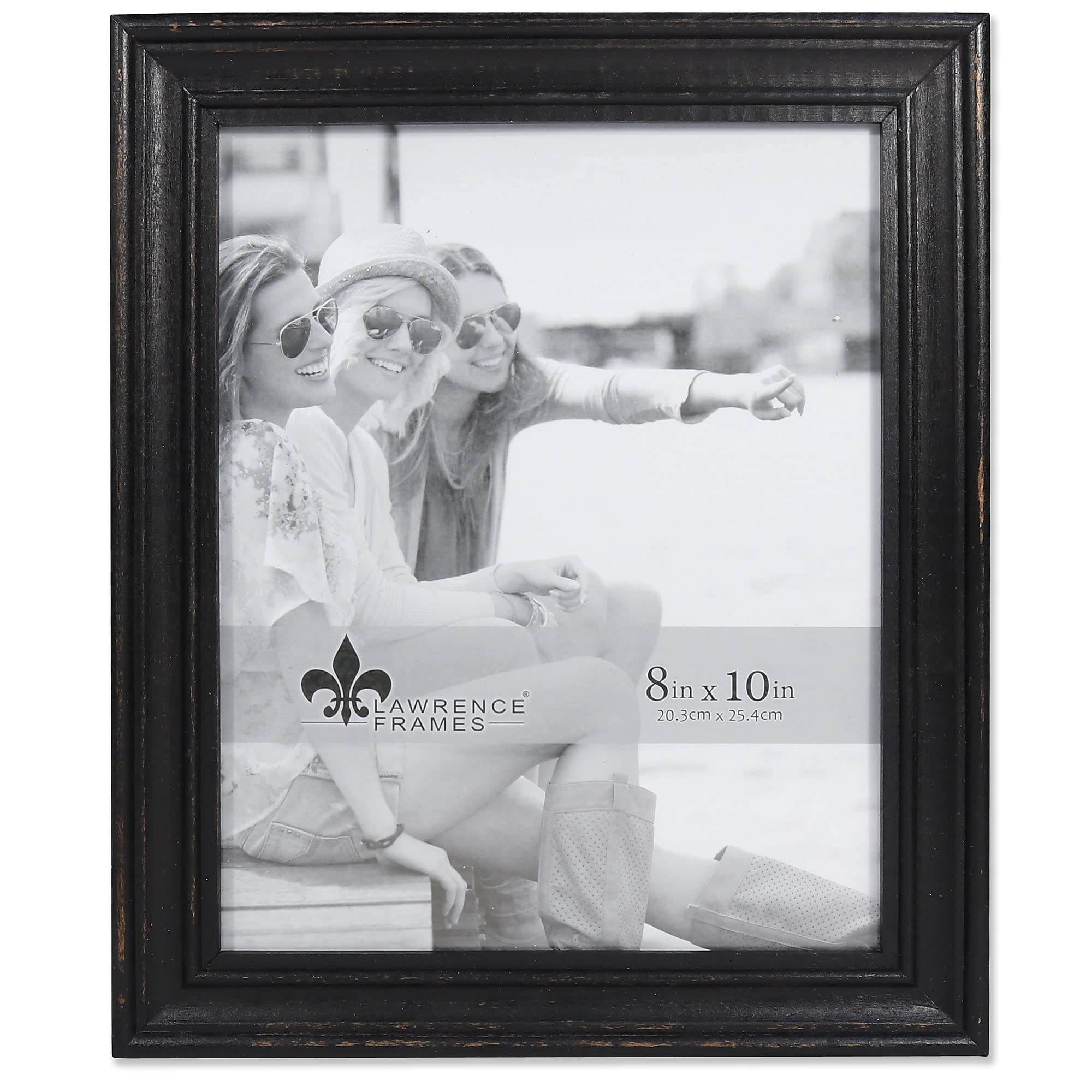 Lawrence Frames 746580 8x10 Durham Weathered Black Wood Picture Frame
