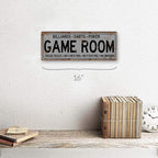 Game Room House Rules Metal Street Sign, Billiards, Poker, Darts, Gaming, Mancave, Den, Wall D  Cor