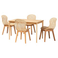Baxton Studio Sabelle 47.2-inch W Dining Set, Natural Brown, 5-Piece (2341283113280HT)