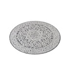 Jonathan Y Smb101D-5R Sinjuri Medallion Textured Weave Indoor Outdoor Area-Rug Coastal Bohemian Rustic Glam Easy-Cleaning Bedroom Kitchen Backyard Patio Non Shedding, 5' Round, Gray/Black