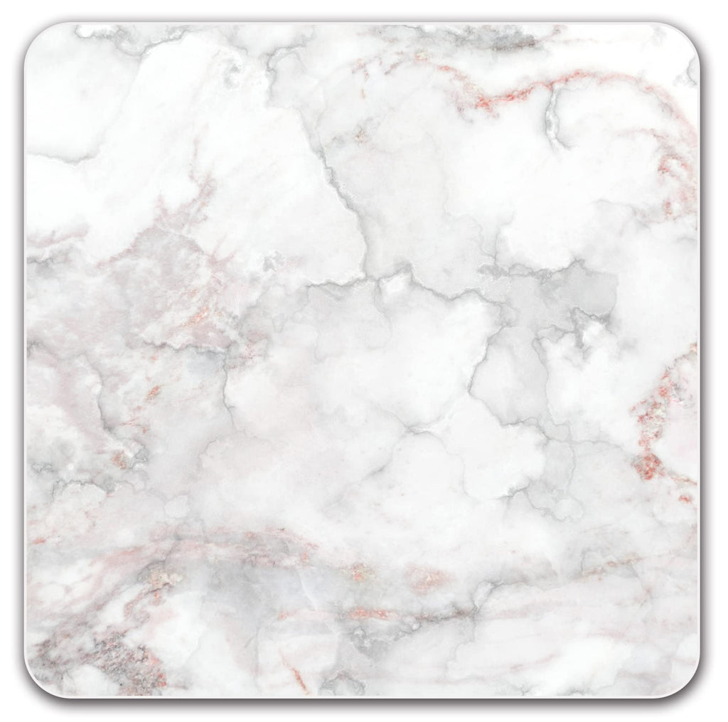 Square Mouse Pad, Premium Mouse Pad, Square Waterproof Mouse Pad, Non-Slip Rubber Base Mouse Pad 9X9 Inches (White Marble)