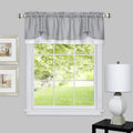 Soft Window Darcy Curtain Valance, Grey & White  58 Inch Width, 14 Inch Length, 1.5 Inch Rod Pocket  Light Filtering Valance S