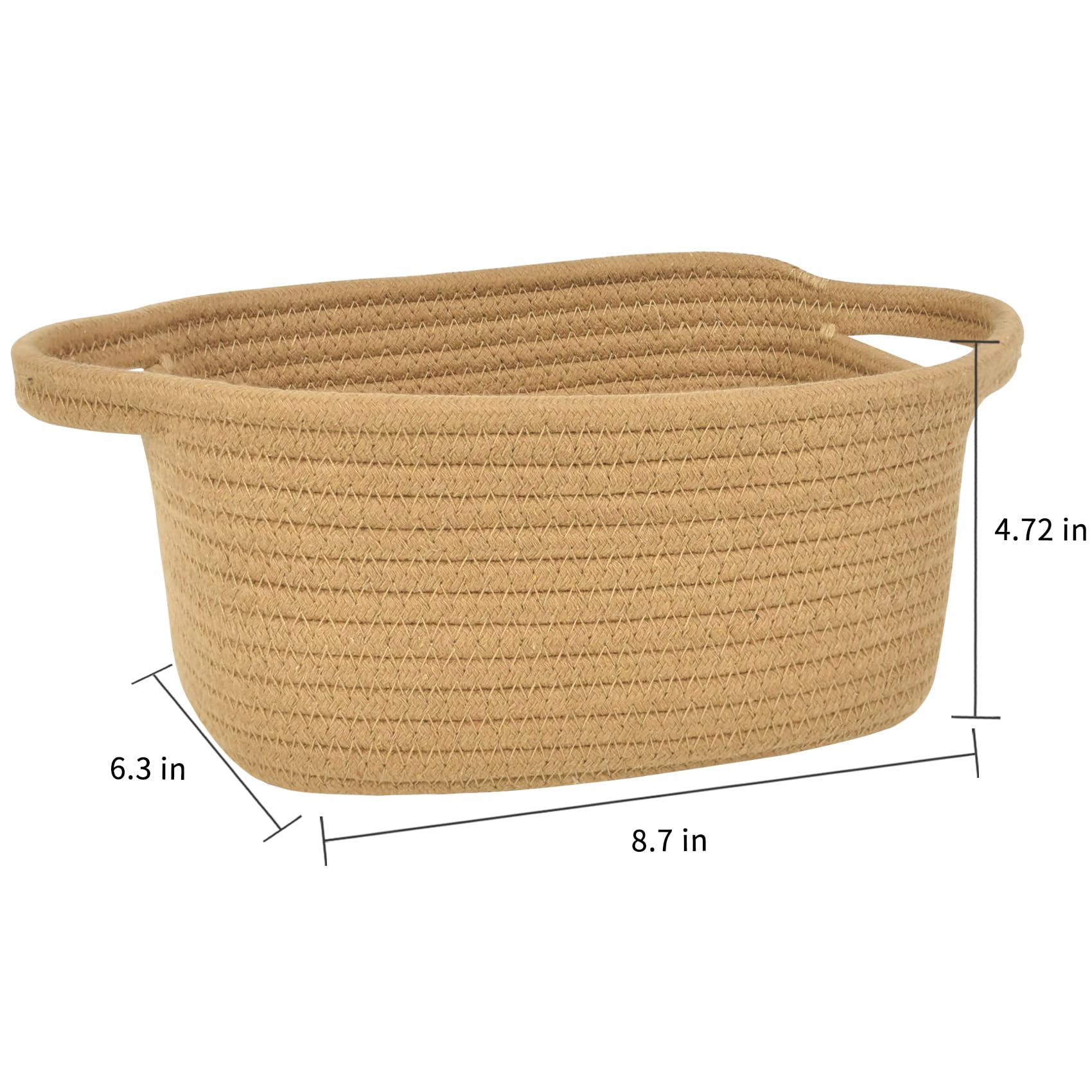 Abenkle Small Storage Basket, Cotton Mini Baby Basket, Cute Tiny Cotton Rope Woven Basket,Shelf Basket, Boho Decorative Toy Dog