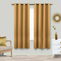 KOUFALL 63 Length Blackout Curtains,Room Darkening Curtain Panels for Bedroom,52x63 Inches Long,Gold