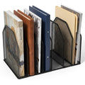 Pvyzendola 7 Sections File Organizer for Desk, Adjustable Vertical Desktop Organizer, Mesh Desk Organizer File Sorter for Home, 