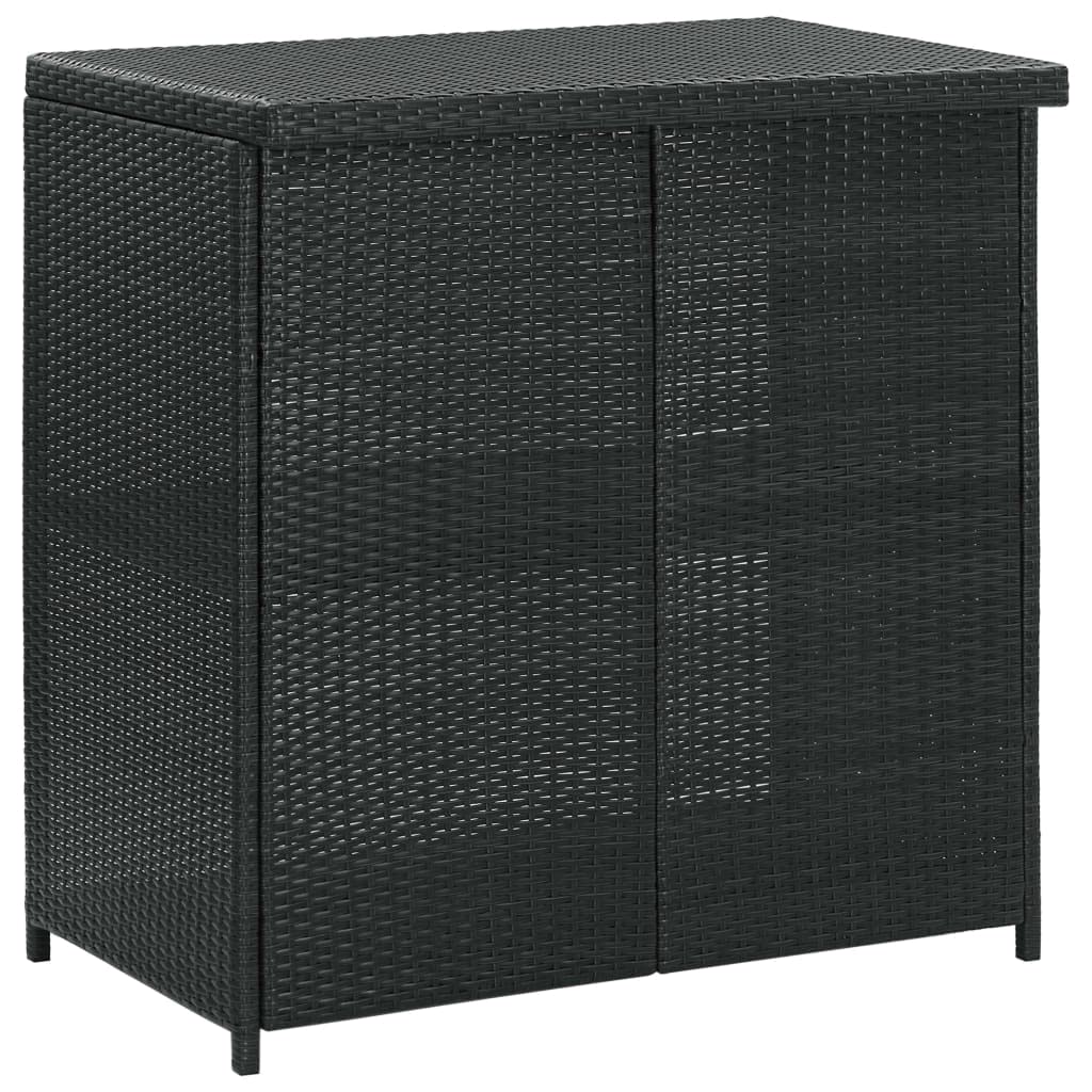 vidaXL 3 Piece Modern Outdoor Bar Set, Black Poly Rattan with Cream-White Cushion, Steel Frame, Suitable for Indoor/Outdoor, Patio, Pub, Garden Furniture Set.