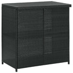 vidaXL 3 Piece Modern Outdoor Bar Set, Black Poly Rattan with Cream-White Cushion, Steel Frame, Suitable for Indoor/Outdoor, Patio, Pub, Garden Furniture Set.