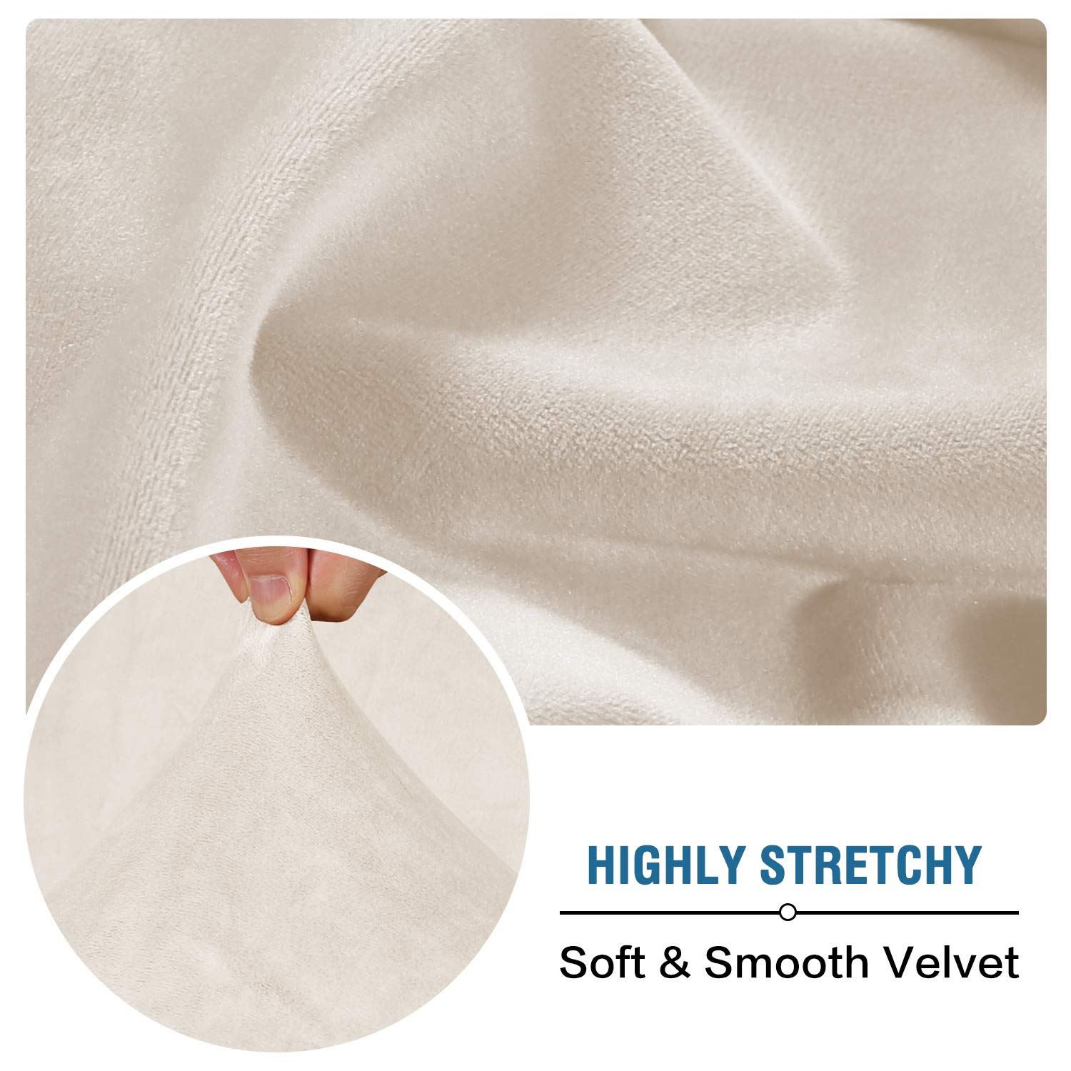 H.Versailtex Velvet Stretch Couch Cushion Cover Plush Cushion Slipcover For Chair Loveseat Sofa Cushion Furniture Protector Seat