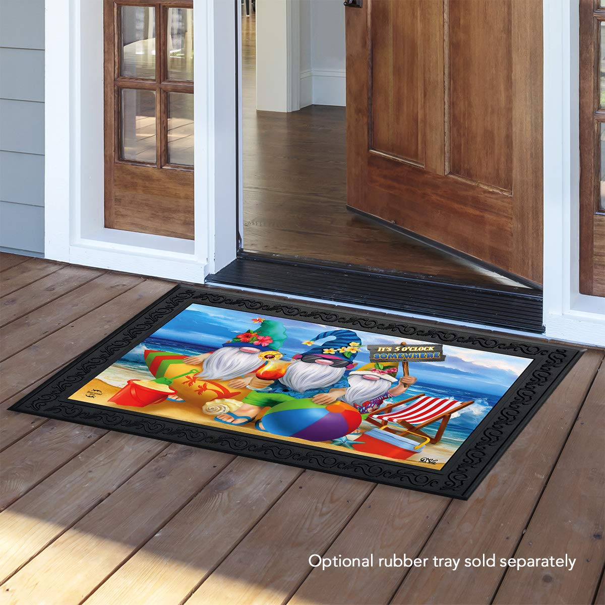 Briarwood Lane Summer Gnomes Humor Doormat Beach Scene Indoor Outdoor 30' X 18'