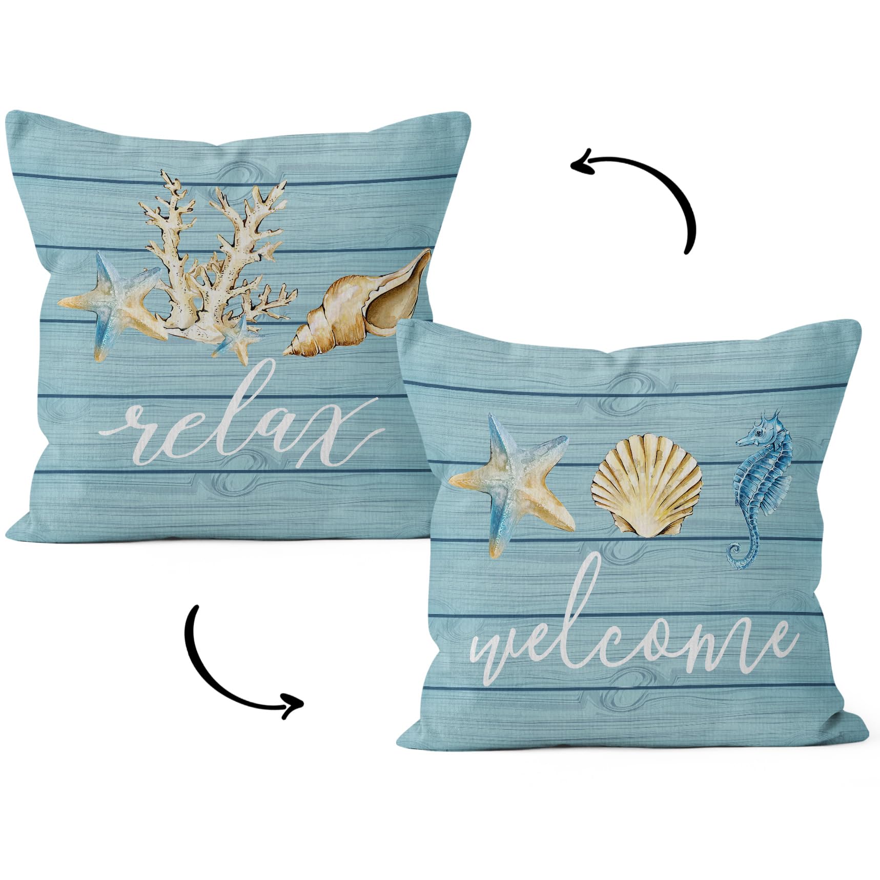 Hiwx Coastal Throw Pillows,Coastal Pillow Covers,Nautical Beach Decorative Throw Pillow Cover,Nautical Pillows,Nautical Beach Ho