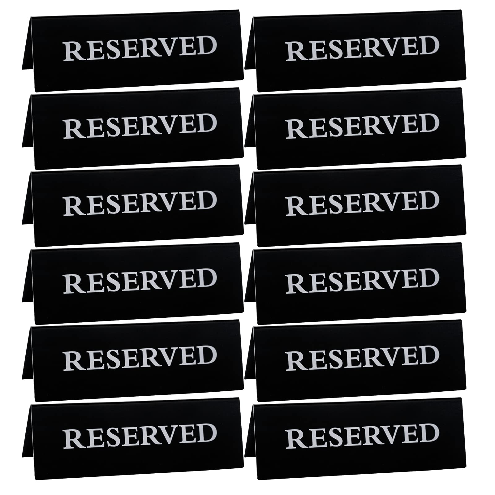12 Pieces Reserved Table Sign for Wedding Table Acrylic Reservation Signs for Tables Black Reserved Seat Signs for Restaurants W