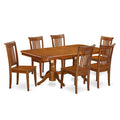 East West Furniture NAPO7-SBR-W 7 Piece Dining Table Set Consist of a Rectangle Wooden Table with Butterfly Leaf and 6 Dining Room Chairs, 40x78 Inch, Saddle Brown